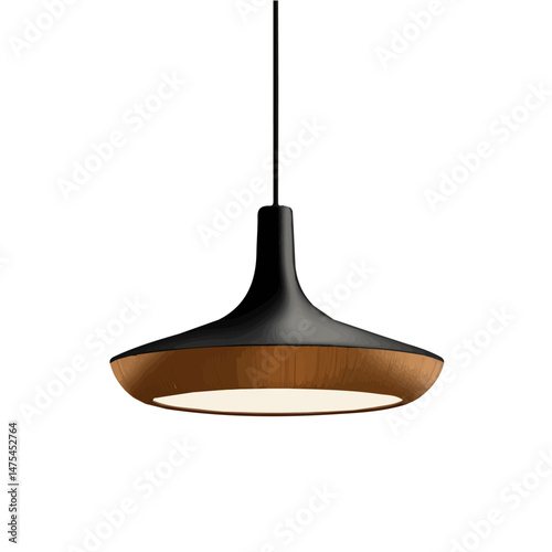2D flat Hanging Pendant Light vector illustration, isolated on a white background.
