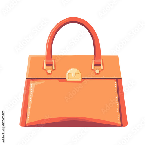 2D flat vector illustration of Handbag, isolated on a white background.