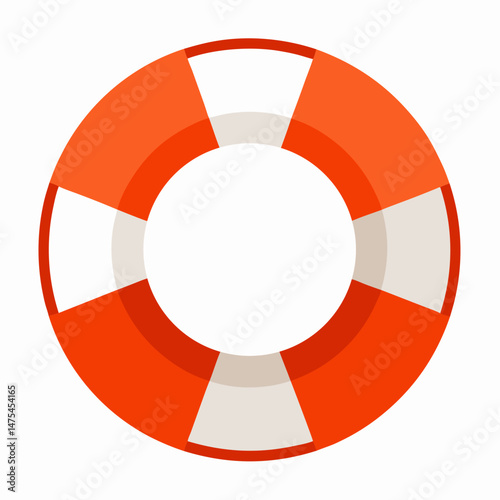 Red life buoy, also known as a lifebuoy or lifesaver, is a nautical safety device used for water rescue and assistance, often isolated on a white background