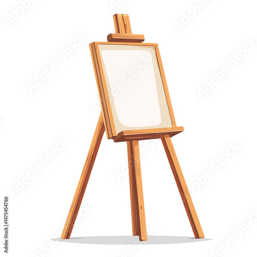2D flat Easel vector illustration, isolated on a white background.