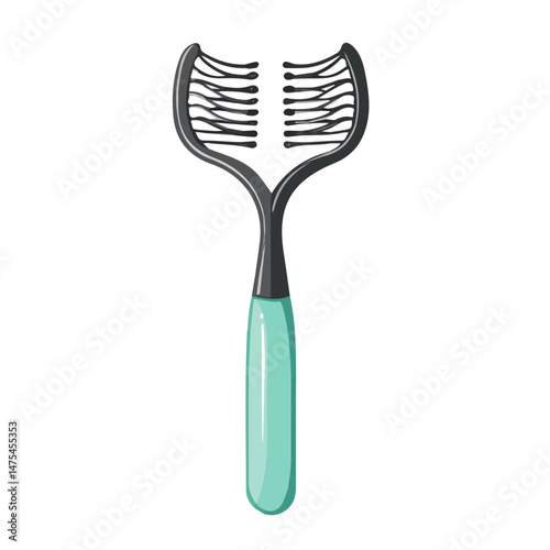 2D flat vector illustration of Eyelash Curler, isolated on a white background.