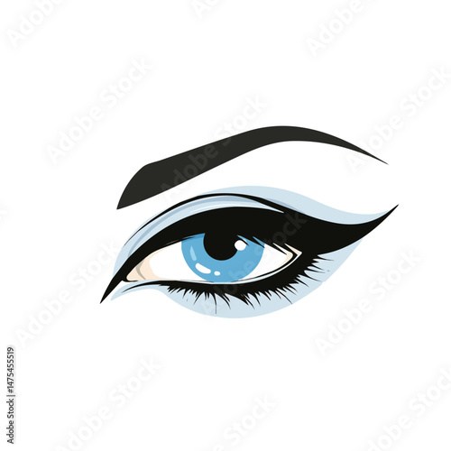 2D flat vector illustration of Eyeliner, isolated on a white background.