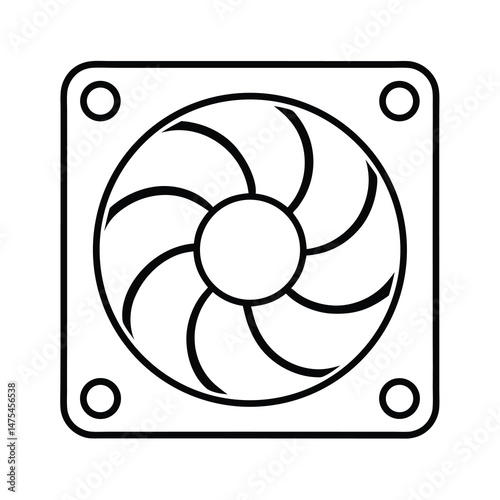 computer fan vector illustration
