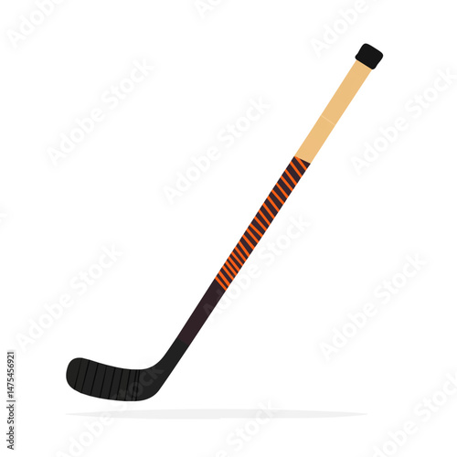Hockey Stick 2D flat vector illustration, isolated on a white background.