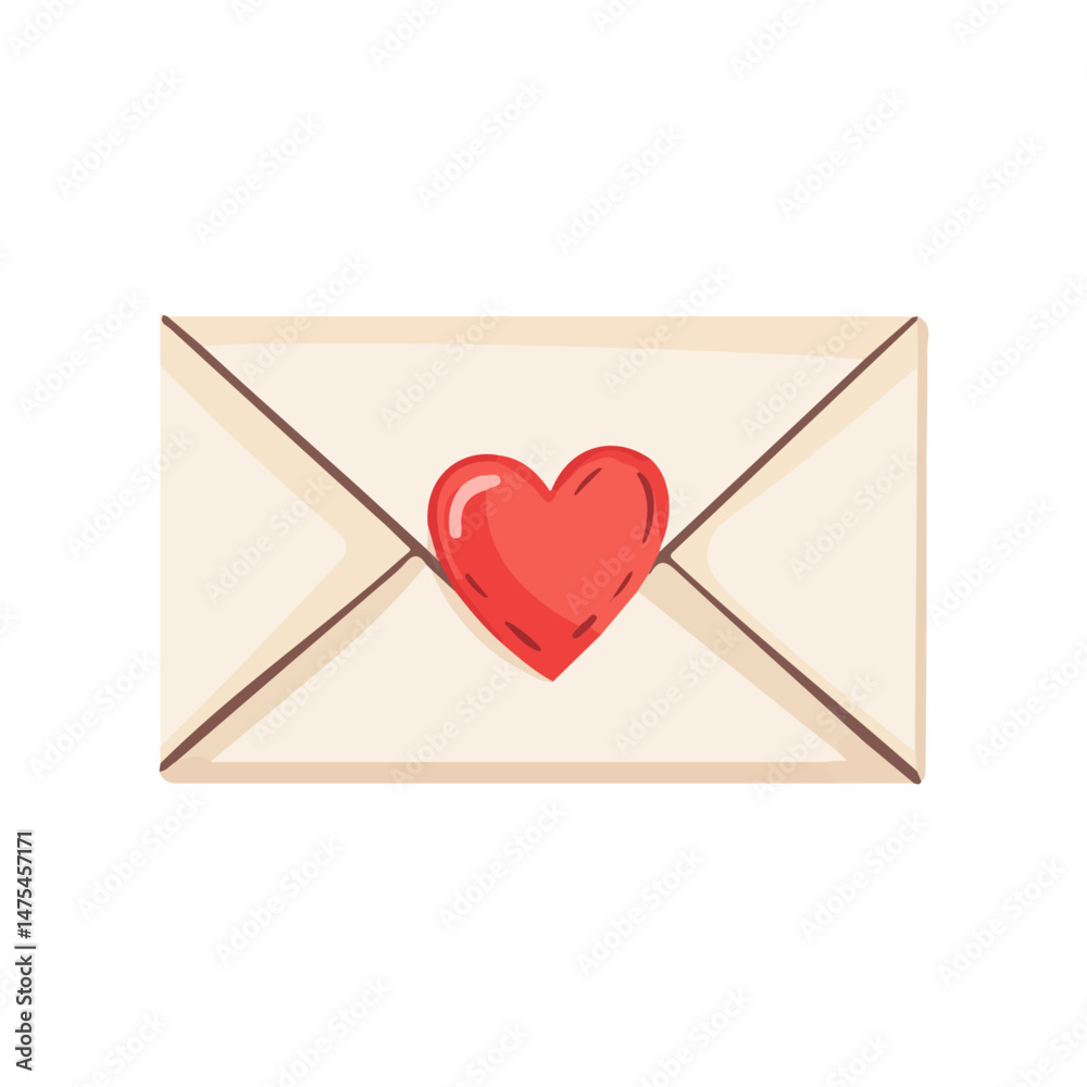 2D flat Love Letter vector illustration, isolated on a white background. 2D flat Love Letter vector illustration, isolated on a white background.