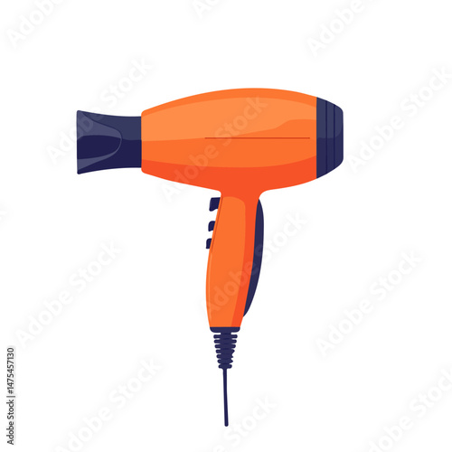 2D flat Hair Dryer vector illustration, isolated on a white background.