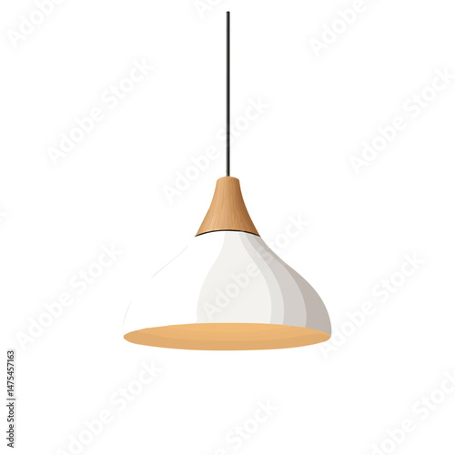 2D flat Hanging Pendant Light vector illustration, isolated on a white background.