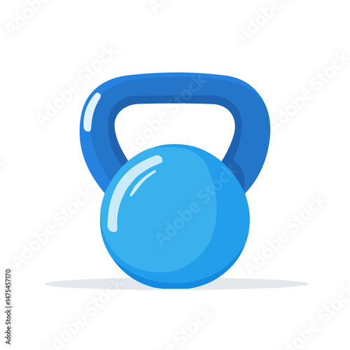 2D flat vector illustration of Kettlebell, isolated on a white background.