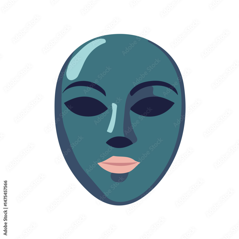 2D flat Face Mask vector illustration, isolated on a white background. 2D flat Face Mask vector illustration, isolated on a white background.