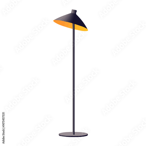 2D flat Floor Lamp vector illustration, isolated on a white background.