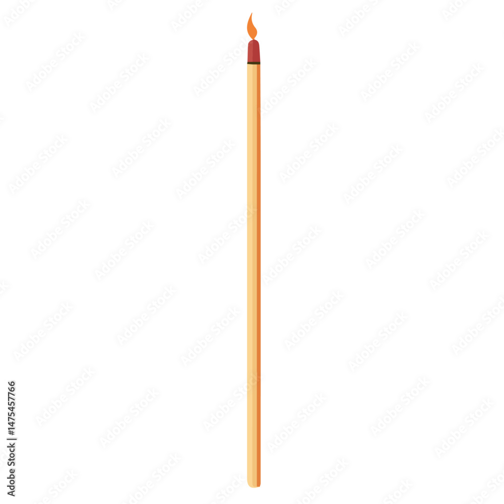 2D flat vector illustration of Incense Stick, isolated on a white background. 2D flat vector illustration of Incense Stick, isolated on a white background.