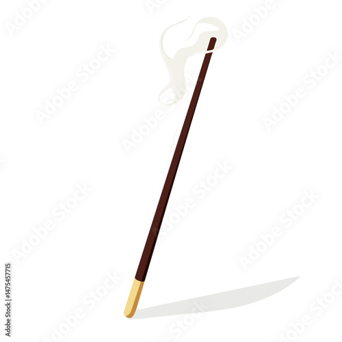 2D flat vector illustration of Incense Stick, isolated on a white background.