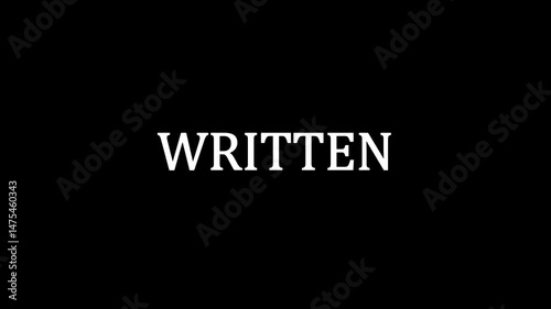 Written text animation on black background