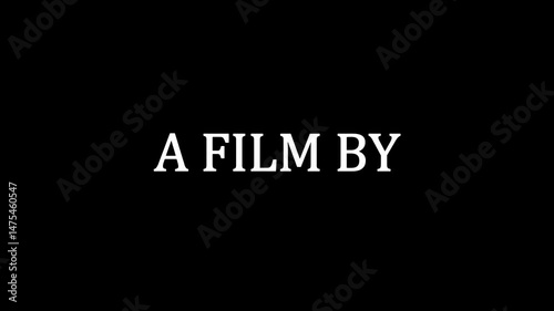 A film by simple text animation on black background.
