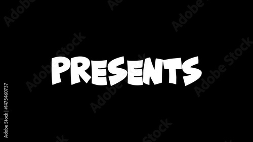 Presented text animation on black background in 4k quality
