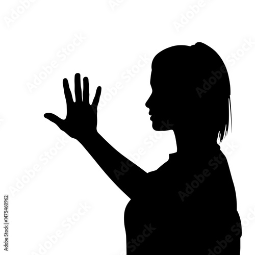 Silhouette of Instructor Showing Hazard Stop Hand Signal, Gesture Communication Concept