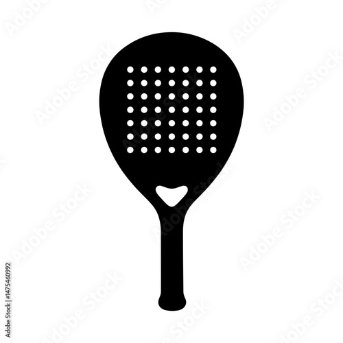 Silhouette of Paddle with Dual-Texture Surface, Black and White Design for Hybrid Play and Equipment Concept