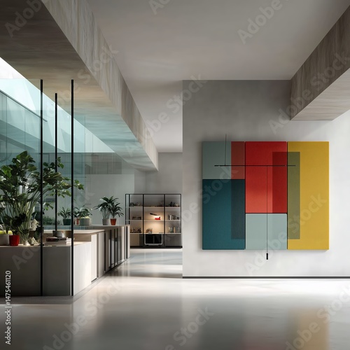 Décoration d'intérieur moderne, artiste peintre