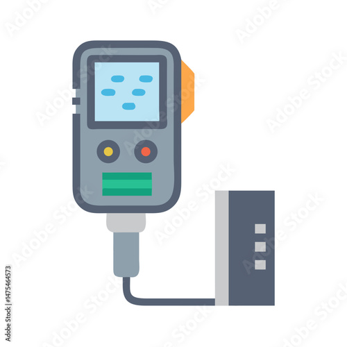 Handheld water quality meter icon on black background