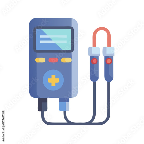 Flat Vector Illustration of Medical Device - Diagnostics Equipment