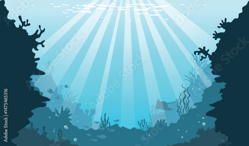 Under water background,  fantasy sea,  under the sea