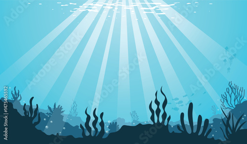 Under water background,  fantasy sea,  under the sea
