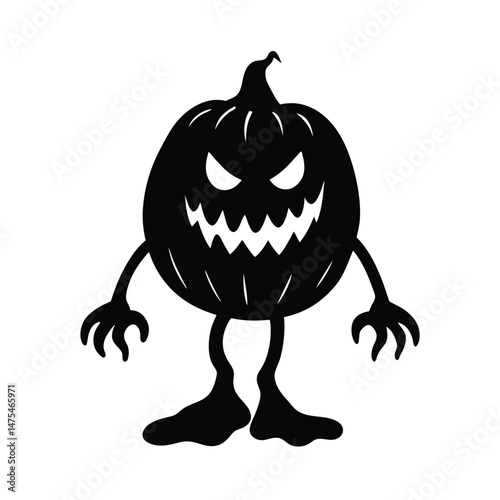 pumpkin monster vector silhouette