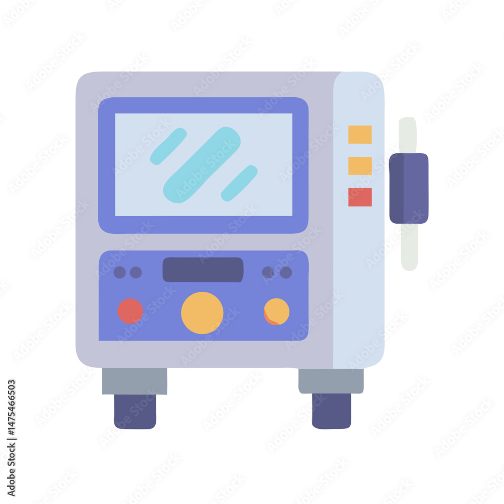 Fototapeta premium Colorful medical equipment illustration on a black background.