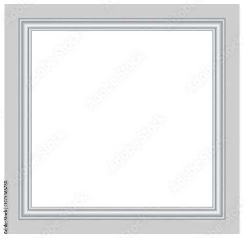 Wooden frame moulding close up white baseboard interior detail in empty room with decorative square sealing trim