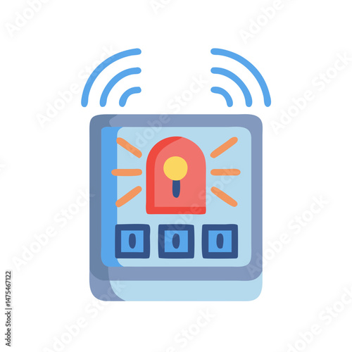 Wireless alarm system icon, security and automation concept