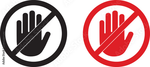do not enter sign, hand stop sign, no entry symbol, prohibition sign, no entry restriction sign. Not Allowed stop sign, Prohibition sign or stop sign illustration transparent background