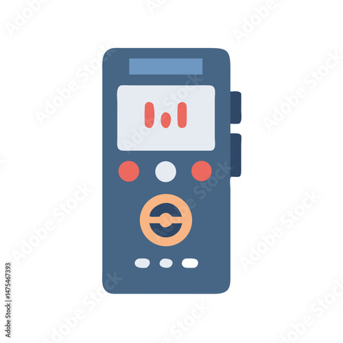 Handheld Audio Recorder Illustration in Vector Format Isolated