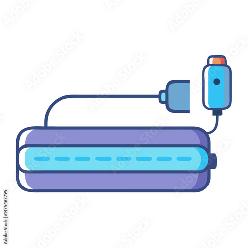 UV Sanitizer Box with Charger on Black Background