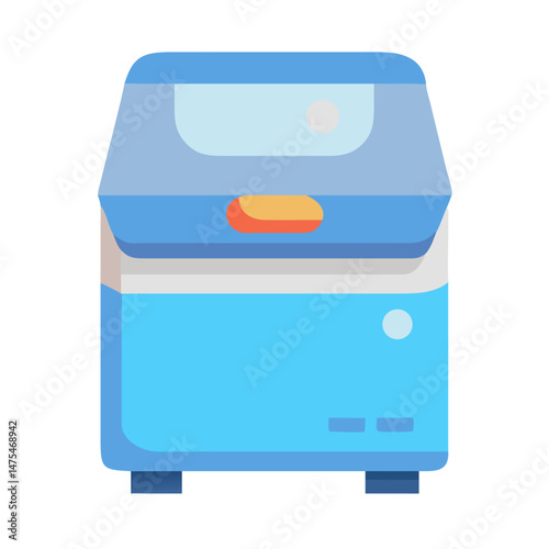 Blue ice maker icon on black background vector