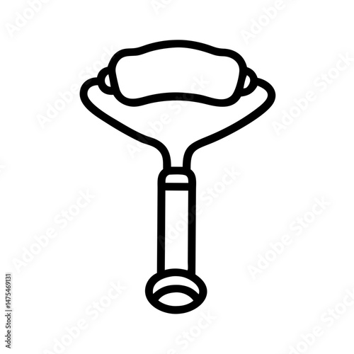 Simple jade roller illustration in minimalist style  