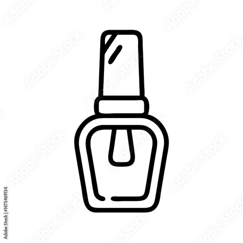 Nail polish bottle outline design on white background  