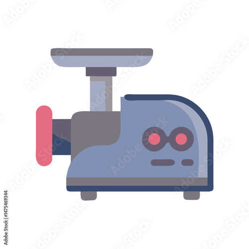 Modern electric meat grinder isolated on black background