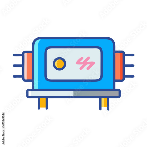 Electrical Panel Box Safety with Circuit Breaker Icon