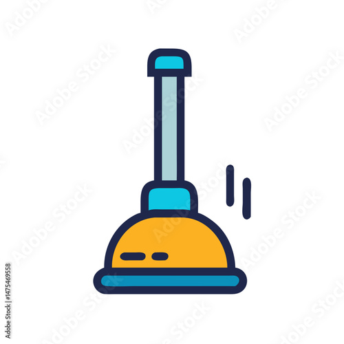 Cartoon Plunger: Toilet and Sink Unclogging Tool Illustration