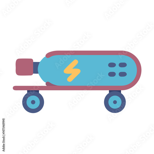 Electric Skateboard Illustration: Transportation, Future, Vector Design
