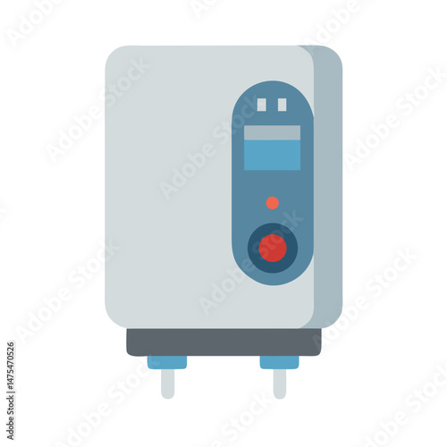 Modern electric water heater with digital display illustration
