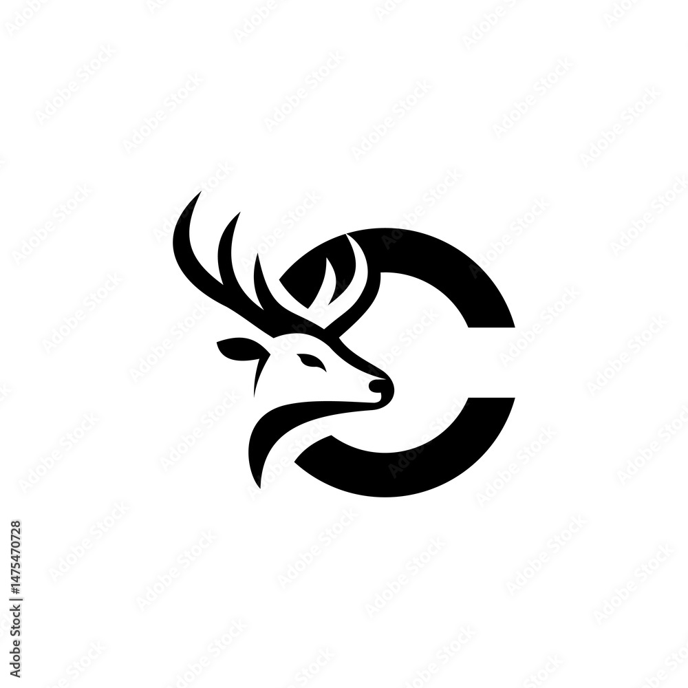 letter C deer logo letter C deer logo