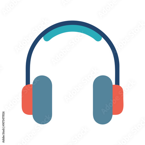Stylish Headphones Vector Graphic on Black Background Illustration
