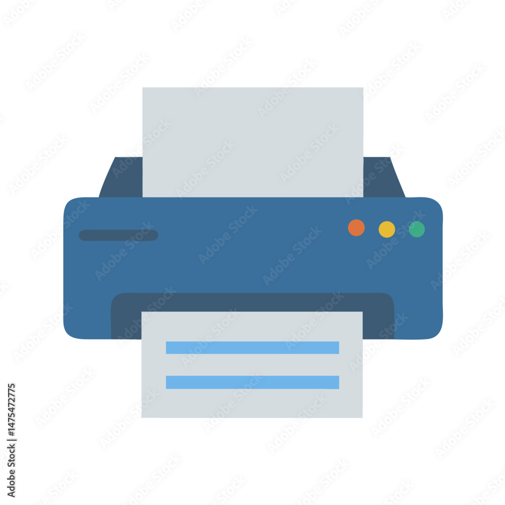 Printer icon illustration isolated on black background Printer icon illustration isolated on black background
