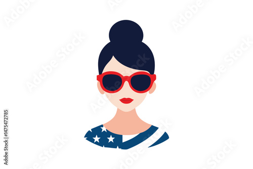 flag sunglass woman