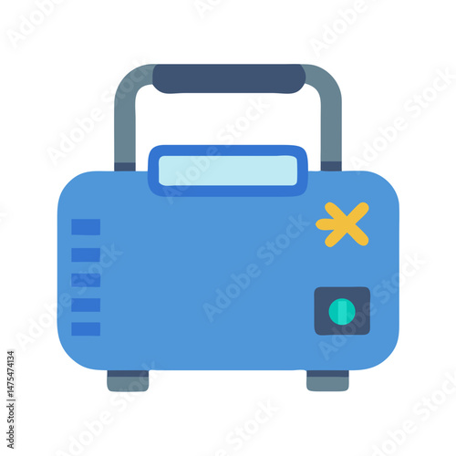 Blue nebulizer cartoon vector illustration on black background