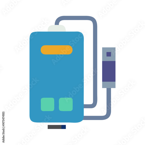 Modern hot water heater illustration with colorful design
