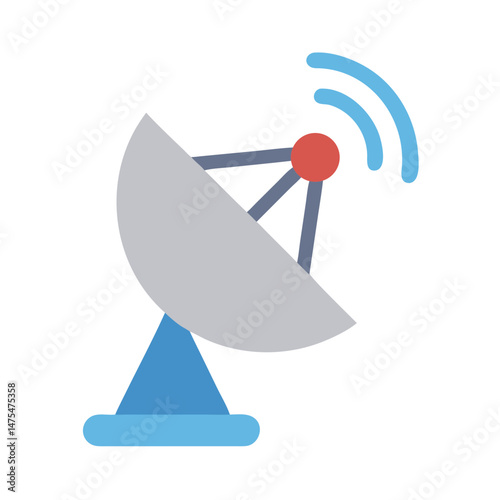 Satellite Dish Illustration: Communication, Broadcast, and Technology Concept