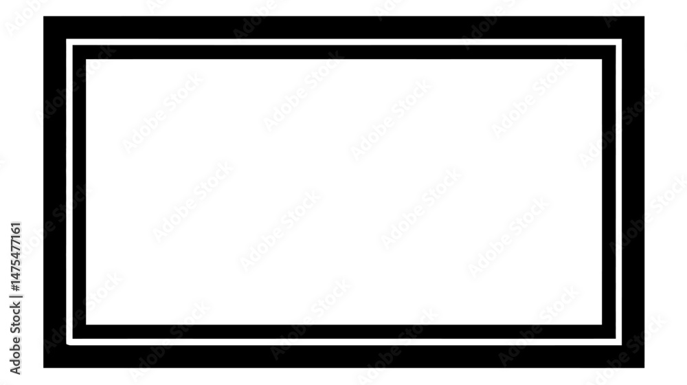 Photo frame template simple black silhouette vector isolated on white background - Photo frame template simple black silhouette vector isolated on white background -