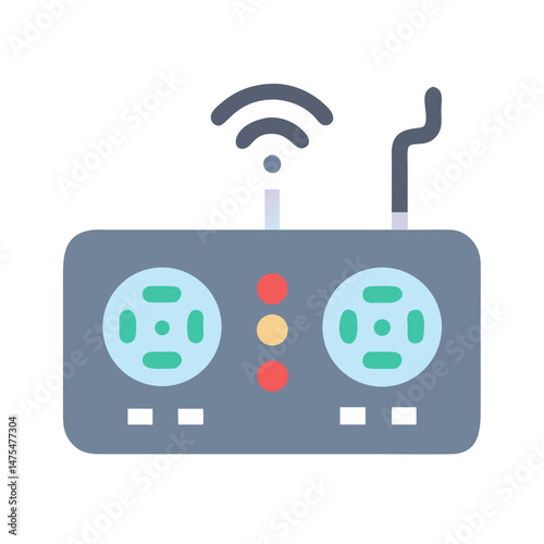 Drone remote control icon, technology vector illustration flat